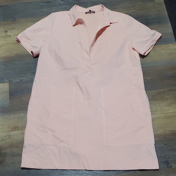 Lafayette 148 New York Peach Polo Collar Mini Dress - Picture 1 of 8